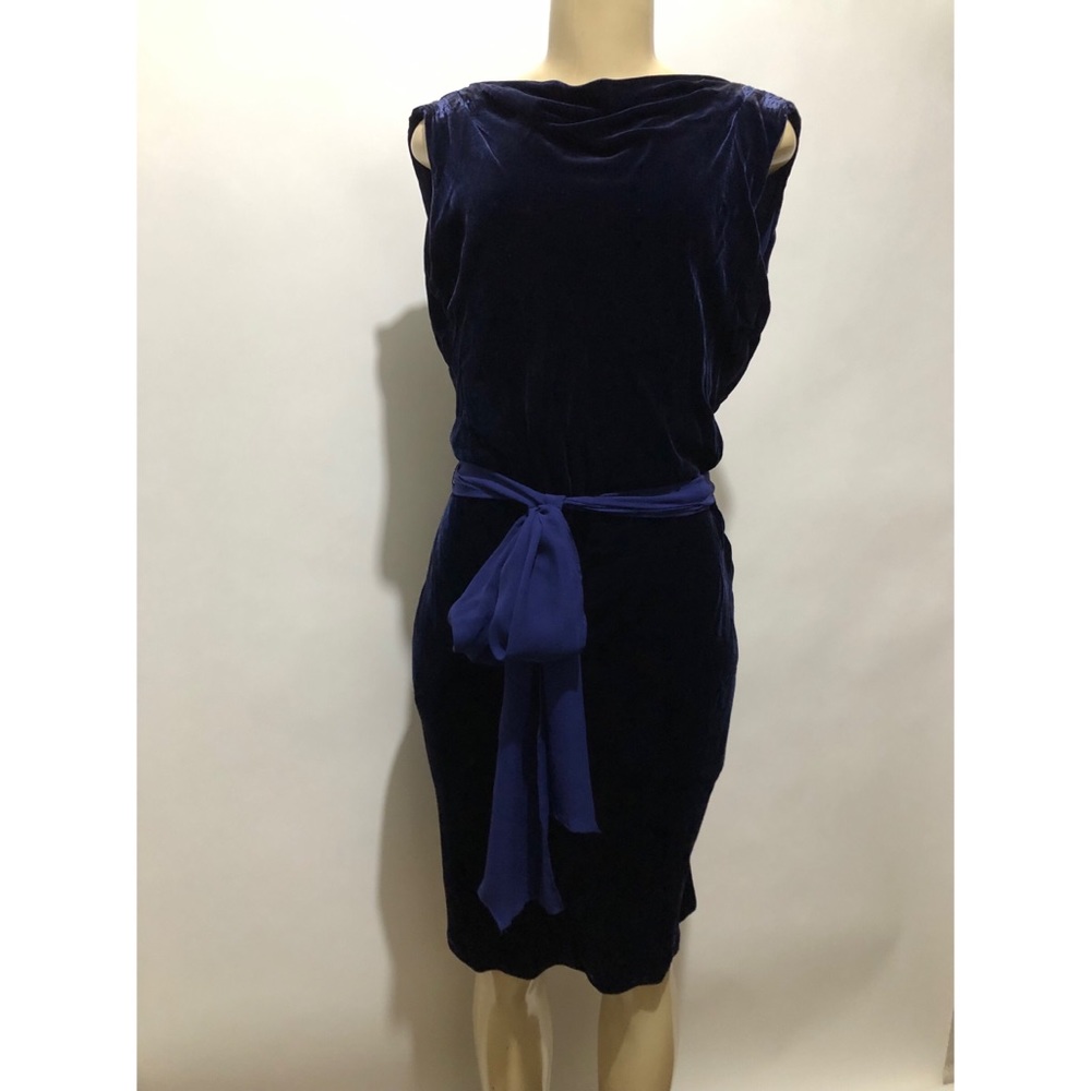 BCBGMAXAZRIA Blue Size S Velvet Dress